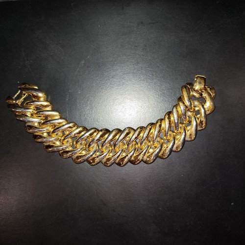 SAINT LAURENT (YSL) Vintage bracelet Yves Saint Laurent Made in France YSL Paris dorure usé couture