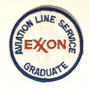 Exxon Aviation Line Service Graduate Vintage Embroidered Patch Badge Sew On - Picture 1 of 3