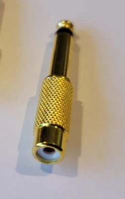 6.35mm 1/4" Mono Male Plug To RCA Female Jack Audio Adapter USA quick ship - Image 1 of 2