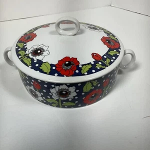 Cazuela vintage años 60 George Briard lunares con tapa de amapola cottagecore - Imagen 1 de 7