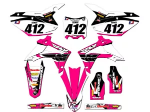 2014-2017 CRF 250 R 13 FLY Pink Senge Graphics Kit Compatible with Honda - Foto 1 di 10