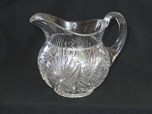 cas  Heisey Elegant Glass Signed Pinwheel & Fan #350 Large Pitcher Jug - Picture 1 of 5