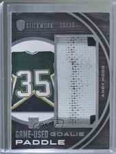 2015 Leaf ITG Stickwork Goalie Game-Used Paddle Silver /25 Andy Moog #GGP-01