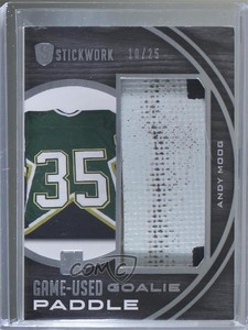 2015 Leaf ITG Stickwork Goalie Game-Used Paddle Silver /25 Andy Moog #GGP-01
