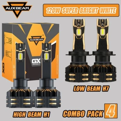 Faros LED AUXBEAM 120W H1 H7 con decodificadores brillantes para Honda Prelude 1998-2001 Foto 1 de 4