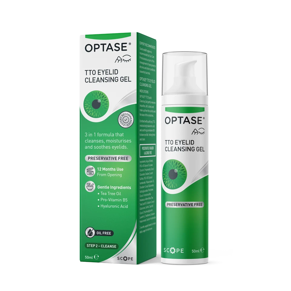 SCOPE Optase TTO Tea Tree Oil Eye Lid Cleansing Gel 50ml Preservative Free