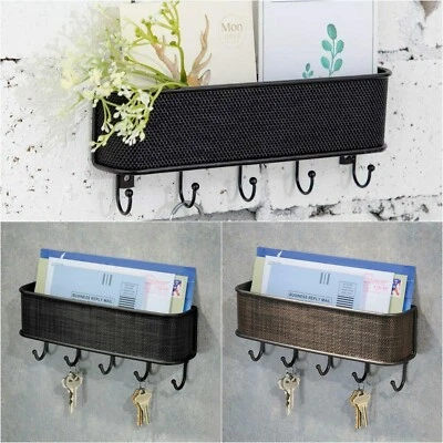 Настенный держатель вешалка для ключей почты 5 крючков органайзер для хранения писем вход - Изображение 1 из 4