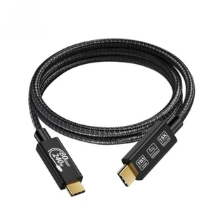 240W Type C USB C to USB C Charge Cable 80Gbps Thunderbolt 5 16K@60Hz USB4 Cord - Picture 1 of 11