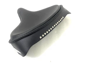 POLICE SOLO SEAT HARLEY GONNA IN PELLE nera Knucklehead Panhead Pala TC Bobber - Foto 1 di 12