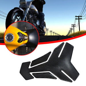 Motorcycle Tank Pad Protector Case Sticker Black Gas Oil Fuel Decals Accessories