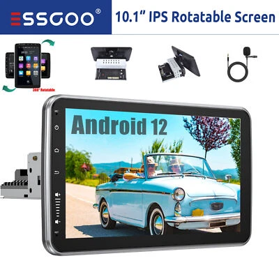 Car Stereo Radio 10.1'' Rotatable Android12 GPS Navigation Wi-Fi FM Single 1 DIN - Image 1 of 4
