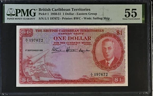 1950-51 $1 EASTERN GROUP BRITISH CARIBBEAN TERRITORIES PMG AU55 BANK NOTE - Picture 1 of 8