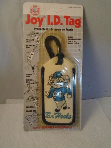1988 JOY I.D.TAG North Carolina Tar Heels ID Travel Tag Luggage Bag Tag, VINTAGE Cover