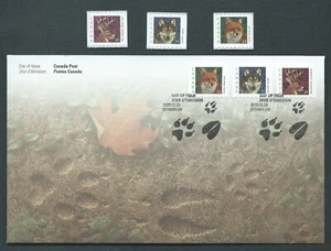 Canada # 1879-1880-1881 MNH + FDC - Red Fox, Grey Wolf, White-tailed Deer  - Picture 1 of 2