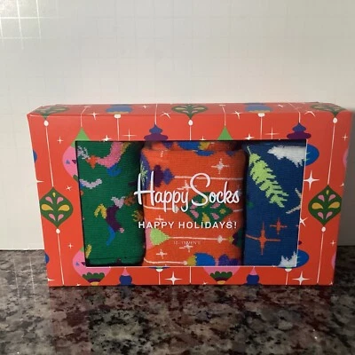 Happy Socks RETRO  HAPPY HOLIDAYS Set Of 3 Christmas Dress Socks  - Image 1 of 3