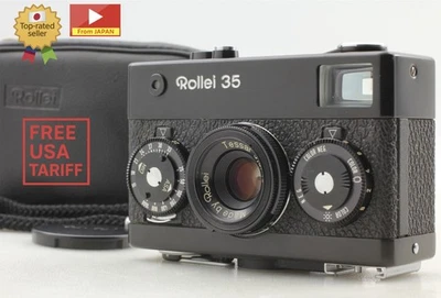 CLA'd Meter OK [Top MINT+++ w/ Case] Rollei 35 Black 35mm Film Camera From JAPAN - Image 1 of 4