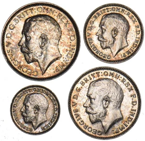 1925 Maundy Set - George V British Silver Coins - Superb - Picture 1 of 2