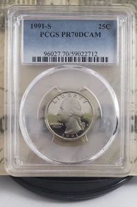 1991-S Washington Proof Quarter - PCGS PR70DCAM - Tops! 2712 - Picture 1 of 4