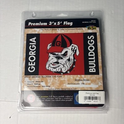 Georgia Bulldogs BSI 3X5 Bandera Premium SEC Fútbol Exterior Interior Decoración Nuevo Foto 1 de 2