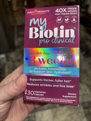 Purity Products My Biotin ProClinical Cápsulas Capilares Fórmula Capilar, 30ct Foto 1 de 4