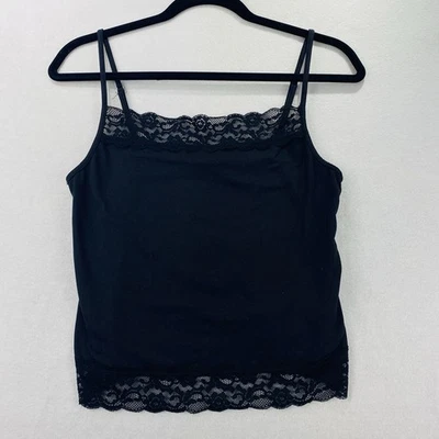 Camiseta sin mangas H&M negra dividida con encaje camisola - para mujer talla M Foto 1 de 4