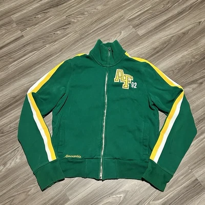 Chaqueta deportiva vintage Y2K Abercrombie And Fitch cremallera completa verde amarillo XL Foto 1 de 4
