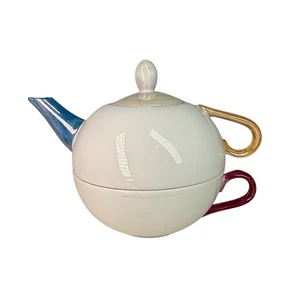 Vintage Nesting Teapot & Cup Set - Porcelain Lusterware - C&R Japan - 1990s - Picture 1 of 8