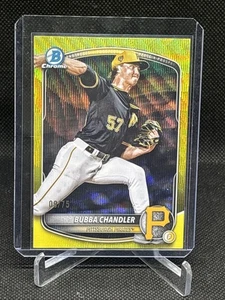 2025 Bowman Chrome Baseball Bubba Chandler /75 Yellow Wave Refractor 🔥🔥 - Picture 1 of 4