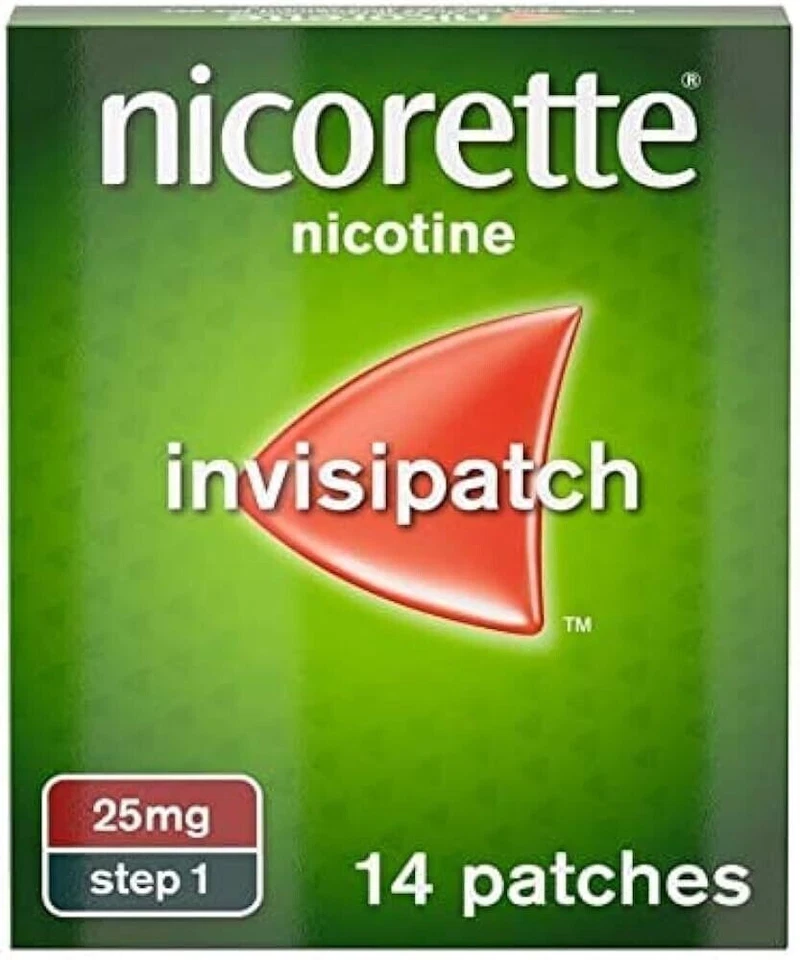 Nicorette Step 1 Invisipatch 14 Patches Smoking Nicotine Help Quit EXP 04/28