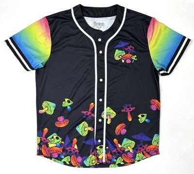 Camiseta Spencer’s Adulto XL Eat Me Mushroom Trippy Manga Corta Camisa Abotonada Foto 1 de 4