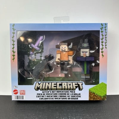 Minecraft Witch's Hut Adventure Pack - Steve, Witch, Black Cat - Mattel - Nuevo  Foto 1 de 4