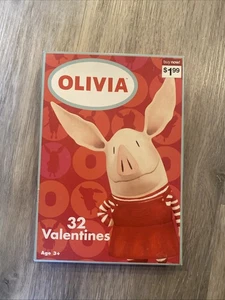 Olivia The Pig Valentine Cards Box Of 32 8 Designs 2011 Paper Magic Group Rare! - Picture 1 of 6