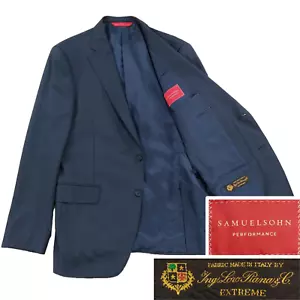 Samuelsohn x Loro Piana Current Sports Coat Blazer 40R, 120s Wool, Solid Navy - Picture 1 of 17
