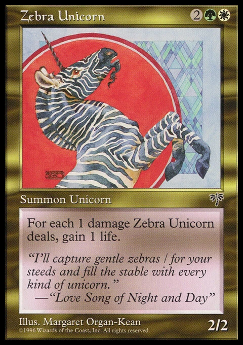 MTG Magic the Gathering Zebra Unicorn (290/351) Mirage LP - Image 1 of 1