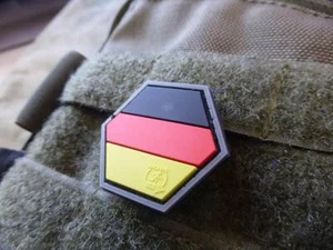 Deutschland Flagge Hexagon Patch, fullcolor / 3D Rubber Patch, HexPatch - Bild 1 von 8