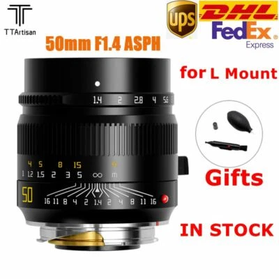 DHL TTartisan 50mm F1.4 ASPH Full Frame MF Lens for L mount Panasonic Leica T TL - Image 1 of 4