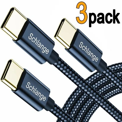 (3 Pack) Braided USB C Type-C Fast Charging Data Charger Cable Cord 3/6/10FT - Image 1 of 4