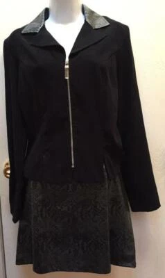 De Colección Traje Para Mujer Oficina Sexy Negro 2 piezas Jr 7/8 Imitación Terciopelo Piel de Serpiente EE. UU. Teatro Foto 1 de 4