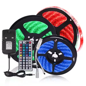 1-20M LED STRIP LIGHTS 5050 RGB COLOUR CHANGING TAPE UNDER CABINET HOME LIGHTING - Picture 1 of 15