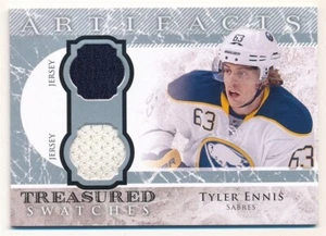 TYLER ENNIS 2012/13 UD ARTIFACTS TREASURED SWATCHES DUAL 2 COLOR SABRES JERSEY - Picture 1 of 2