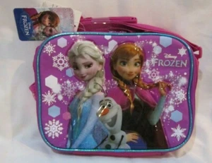 9.5" FROZEN ELSA&ANNA WITH OLAF PURPLE INSULATED LUNCH BAG LUNCHBOX!BRAND NEW!V2 - Picture 1 of 3