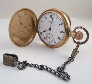 "Waltham" "American" "Traveler" "Full Hunter" 10K Double Plate Pocket Watch - Picture 1 of 11