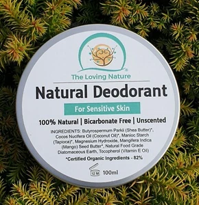 Unscented Natural Deodorant | Vegan Scent Free Organic Deodorant Sensitive Skin - Picture 1 of 6