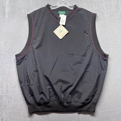 Outer Banks Golf Vest Mens Large Black Sleeveless Vneck Pockets Preppy NEW - Image 1 of 4