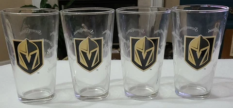 Vegas Golden Knights Set of 4 glasses 16oz NEW Cover