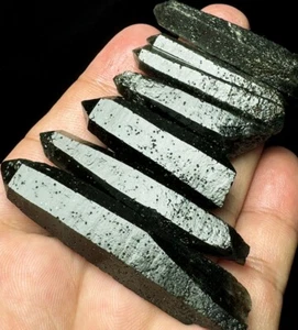 57g 6pcs Brand  Rare NATURAL skeletal Elestial Deep Green QUARTZ Crystal  r799 - Picture 1 of 6