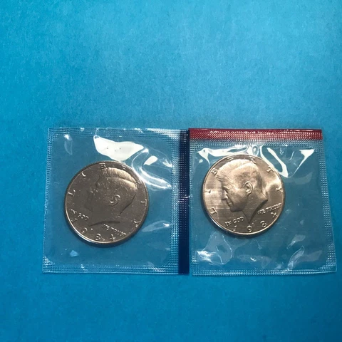 1984 P&D Kennedy Half Dollars UNC US Mint Cello Cover