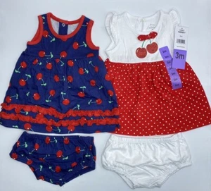 Girls Size 3M Adorable Koala Baby 2-Pack 2-Piece Knit Summer Dresses Outfits - Picture 1 of 5