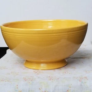Vintage Fiesta YELLOW Large Footed Salad Bowl Pedestal Bowl Homer Laughlin 1940s - Picture 1 of 11