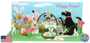 Up With Paper Pop-Up Panoramics Easter Greeting Card - Hippity Hop Dogs multi - Picture 1 of 2